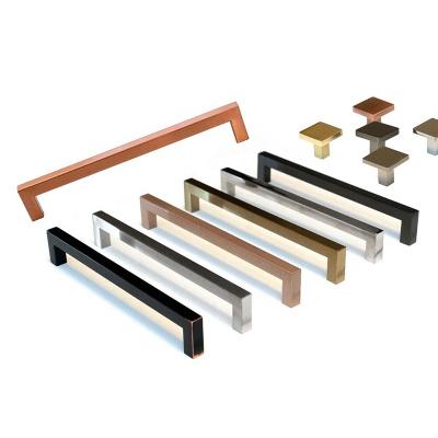 China Contemporary Modern Gold Black Stainless Steel Furniture Pulls Sideboard Handle for sale