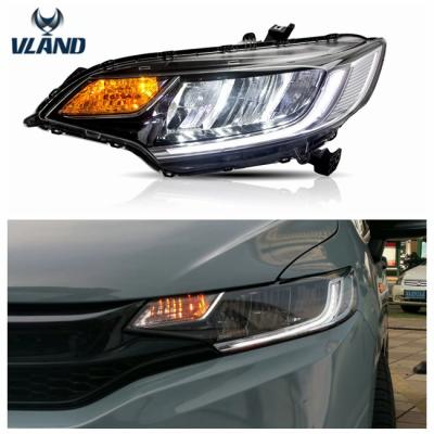 China PP+ABS VLAND Factory For Classic Head Light Car Auto Accessory For Jazz/Fit RS LED Headlight 2014-UP With Led High And Ground Beam Lights for sale