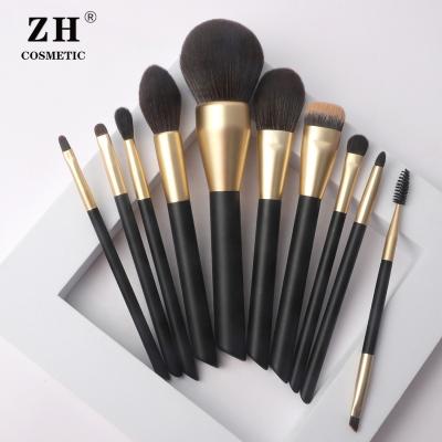 China 10pcs Wholesale Luxury Eco-Friendly Synthetic Durable Bristle Vegan Fiber Cosmetic High Quality Professional Makeup Brush Set With Logo for sale