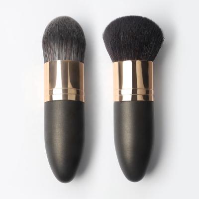 China Angular Blush ZH Factory Base Powder Black Face Seller High Quality Synthetic Logo Professional Private Label Single Custom Makeup Brush for sale