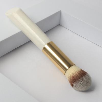 China Angular Blush Logo Private Label Foundation Custom Brush Cosmetic Make Up Brushes Ever Simple White Vegan OEM Beauty for sale