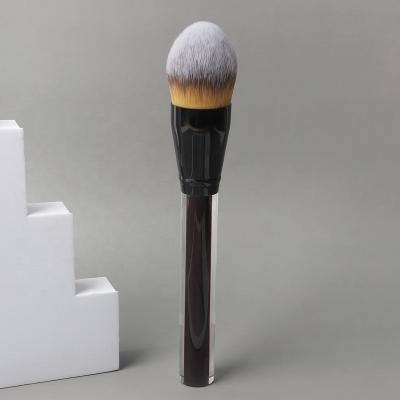 China Angular Blush Custom Plastic Vegan Matte Unique Black Makeup Brush Concealer Pencil Premium Clear Powder Handle Simple for sale