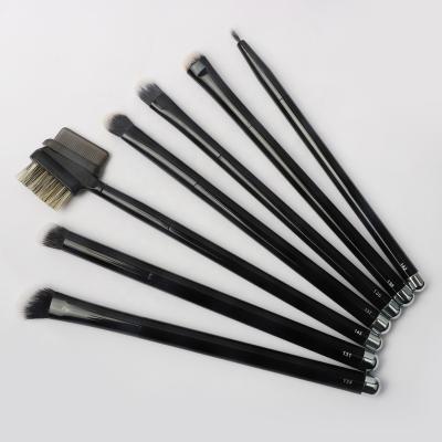 China Wholesale Premium Unique Black Eyebrow Smudge Brush 7 Pieces Synthetic Custom Label Logo Professional Makeup Brushes Private for sale