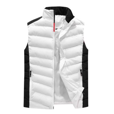 China 2201 Fashion Contrast Breathable Color Stand Collar Sleeveless Vest Keep Warm Man Coat Winter Clothes Invest Jacket for sale