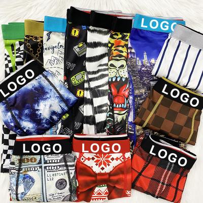 China Latest Arrival Antibacterial New Men's Underwear Boxer Briefs Printed Sports Breathable Quick Dry Boxers Good Quality Under Abbreviations Men for sale