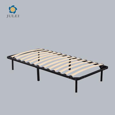 China KD knock down construction metal platform bed frame single size frame beds in small CBM for sale