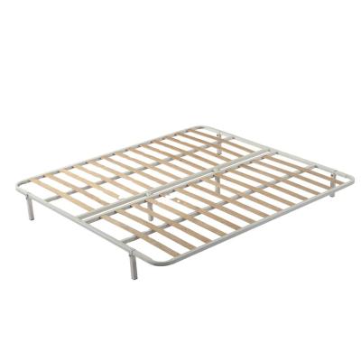 China No Assemble Slatted Queen Size Metal Bed Frame In Twin King Queen Size Available With Leg for sale