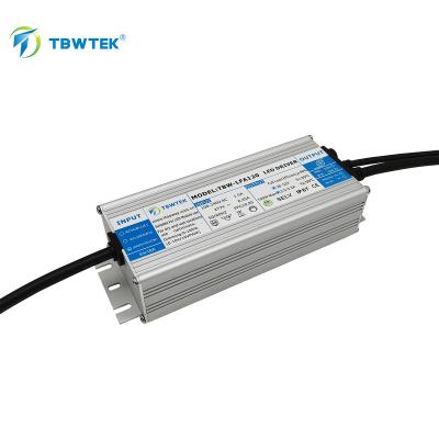 China TBWTEK 28V 56V Dimmable Aluminum DC 120W LED Driver IP67 Power Supply UL Certificated Waterproof Changing Power Supply In Street Light for sale