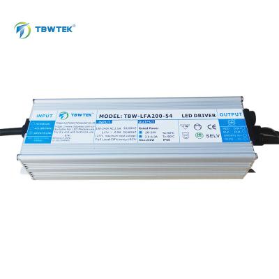 China OEM ODM TBWTEK 28V 56V Dimmable PWM 210*67*40MM DC 200W LED Driver IP67 Power Supply Waterproof UL Certificated Switching LED Power Supply for sale