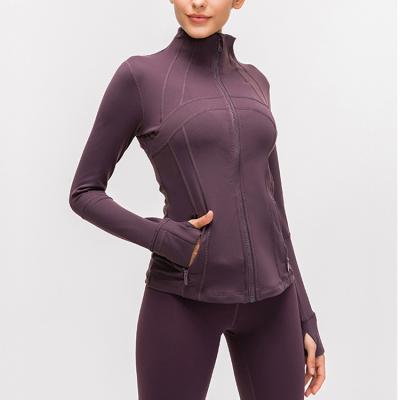 China Antibacterial Plus Sizes Women Workout Sportswear Yoga Jackets Breathable Quick Dry Blouse With Zipper for sale