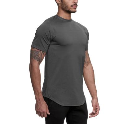 China 2021 Mens Polyester Short Sleeve Antibacterial QUICK DRY T-shirts Sports Wear Bodybuilding Workout Gym Tops for sale