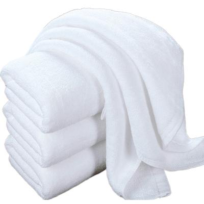 China Sustainable Wholesale Hospitality Special Usecustomizable White Pure Cotton Hotel Bath Towel for sale