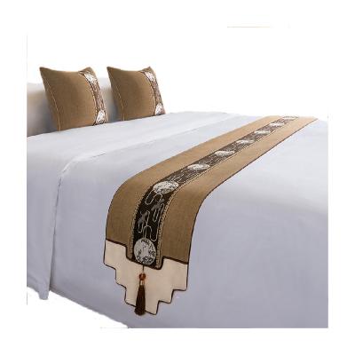 China Viable Simple Guestroom Chinese-themed Hotel Pillowcase Flag Hotel MissJian Bed Flag and Tile Suit for sale