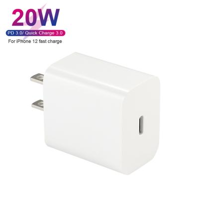 China 20W PD Quick Charger QC3.0 Fast Charge For UK US EU Is Available Custom LOGO Pd 20W Charging Adapter Phone Accessories Wall USB-C Super Fast Charger for sale