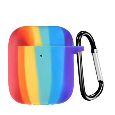 China Exquisite rainbow color silicon earphone case for Airpods pro for sale