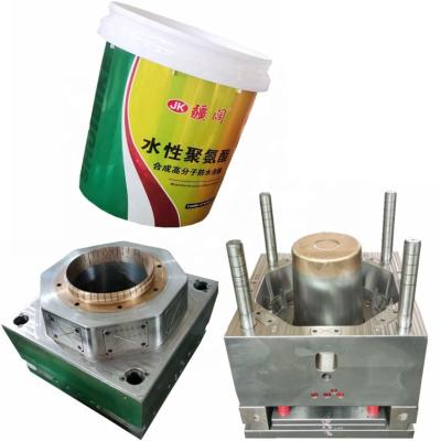 China 18L Iron Bucket Injection Mold And Plastic Paint Bucket Mold With Robot In Mold Label for sale