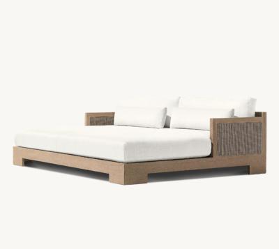 China Eco-friendly\UV Resistant\Water Proof\Weather Resistant Outdoor Garden Patio LUXORA Sets Modern Luxury Outdoor Hotel Teak Daybed Furniture Courtyard Lounge Daybed for sale