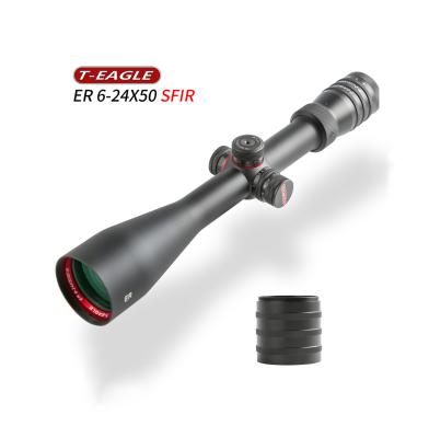 China Waterproof/fogproof/spot shockproof hunting term long shooting sight optics T-EAGLE ER 6-24X50 SFIR Riflescope for pcp pneumatic gun for sale