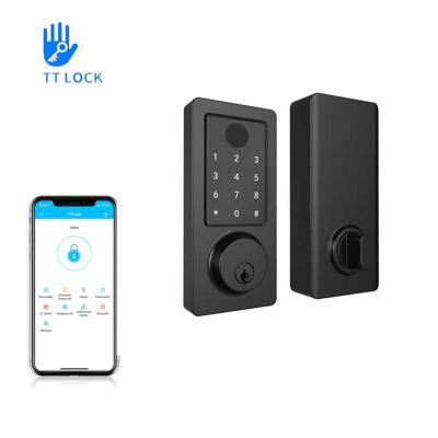 China Fingerprint password residential ble app TT or tuya smart deadbolt button door lock smart door lock security for sale