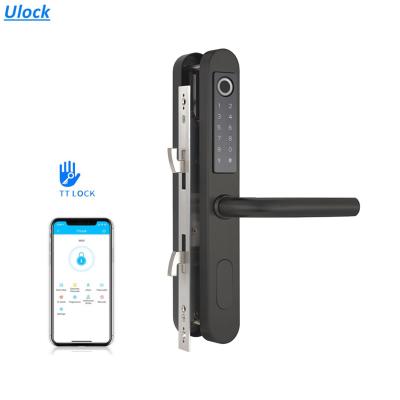 China Aluminum smart digital electronic door lock sliding door lock/wooden door security aluminum alloy fingerprint door lock for sale