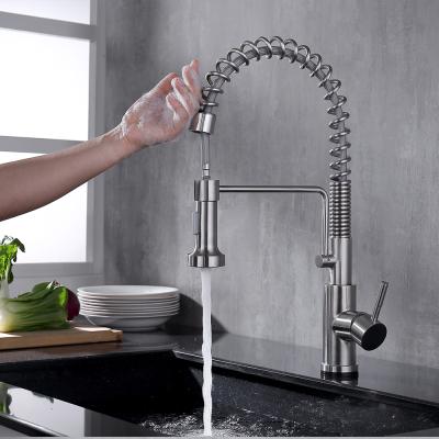 China Sense Faucets Manufacture Stainless Steel Hot Cold Water Mixer Sink Faucet Pull Down Spray Pull Out Kitchen Faucet for sale