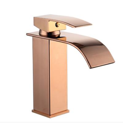 China Modern Bathroom Metered Hot Selling Hot Water Faucets Freestanding Basin Faucet and Cold Water Stand Up Gold Faucet for sale