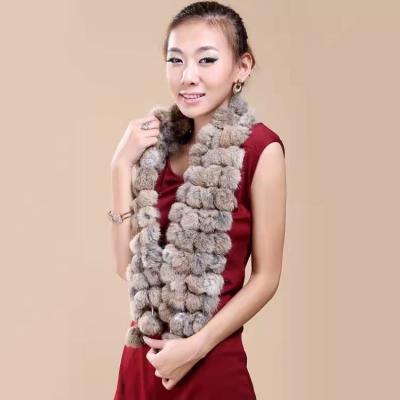 China Winter Fashion Real Rabbit Neck Fur Scarf Women Short Warm Natural Fur Scarf for sale