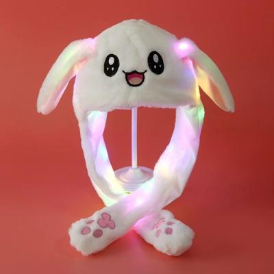 China breathable & Wholesale Waterproof Rabbit Waterproof Cute Animal Movable Plush Fun Hat Women's LED Winter Rabbit Ears Luminous Winter Rabbit Hat for sale