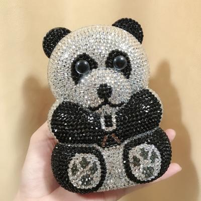 China Fashion Panda Animal Diamond Bag Cartoon Crystal Diamond Dinner Bag Hand-inlaid Diamond Bag Women's Handbag for sale