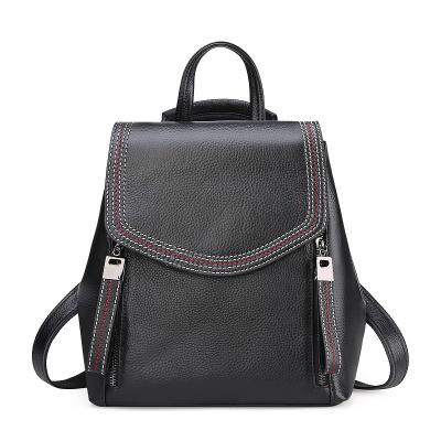 China Waterproof 2021 Newest Fashion Products China Euro America Genuine Leather Backpack Bags New High Capacity Luxury Travel For Women for sale