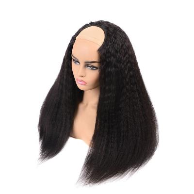 China Best Yaki Design Natural Hairline Left Part Brazilian Virgin Hair U Part Wig , Best Quality Hair U Part Wig for sale