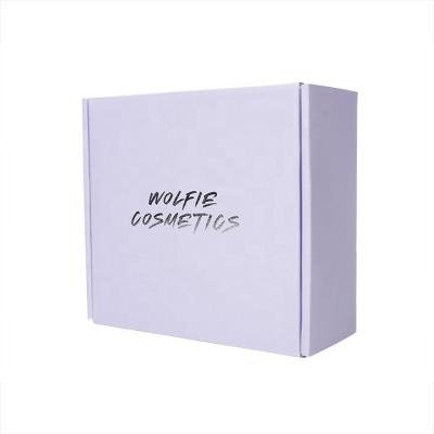 China Recyclable Luxury Purple Corrugated Cardboard Cosmetics Skin Care Products E-commerce Subscription Mailing Paper Mailing Box for sale