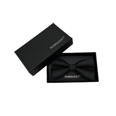 China 2 Piece Recyclable High-end Style Custom Logo Rigid Paper Cardboard Gifts Wedding Bow Tie Packaging Box for sale