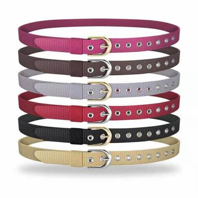 China High End/Fashion/Simple/Cool Polyester Webbing Belt Wholesale Women Fashion Simplicity Design Pin Buckle Fabric Belt for sale