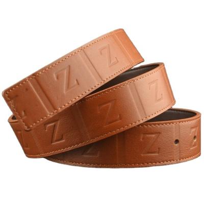 China New Custom Genuine Genuine Everyday Life OEM ODM Full Grain Leather Replacement Belt Strap With Embossed Logo for sale