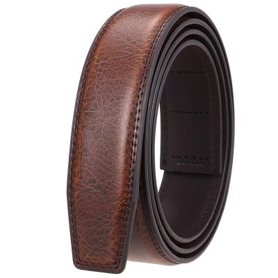 China Daily Life Hotsale Cowhide Replacement Buckle Belt Genuine Leather Automatic Strap Without Buckle for sale