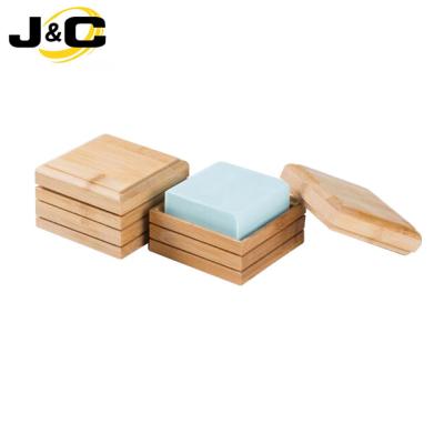 China Eco-Friendly Sustainable Unique Neat Wooden Hotel Travel Soap Dish Holder Biodegradable Bamboo Tray for sale