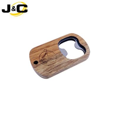 China Viable Biodegradable Hot Sale Cheap Wooden Material Bottle Opener With Laser Logo For Beer for sale