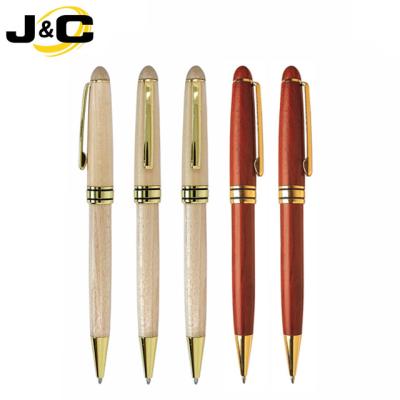 China Eco-Friendly Classic Luxury Bamboo Pen and Bamboo Roller Pen With Golden Trims for sale