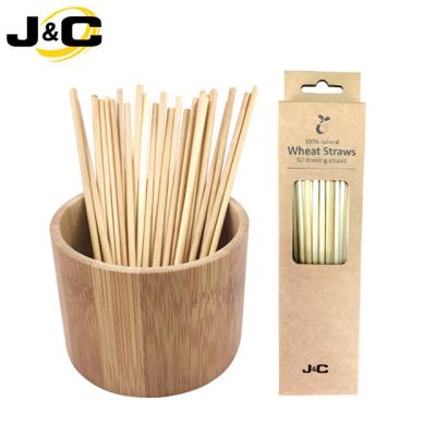 China OEM Disposable Natural Recycling Wheat Drinking Straws With Different Packing for sale