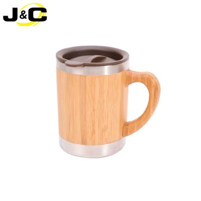 China Sustainable Wholesales Eco - Friendly And Reusable Bamboo Mug With Plastic Lid for sale