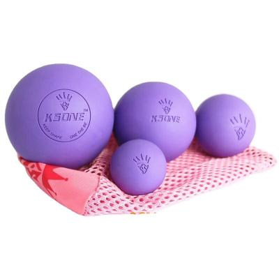 China Hot Selling Massage Facial Therapy Yoga Massage KSONE Lacrosse Massage Ball Rubber Set for sale