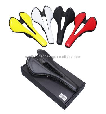 China All seasons factory wholesale price ulight carbon fiber pattern saddle road mtb mountain bike saddle for TT triathlon for sale