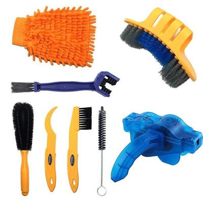 China 8PCS Durable Crank Chain Tire Sprocket Road Mountain Bike Scrubber Bike Scrubber Wash Clean Clean Tool Kit for sale