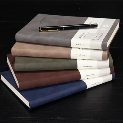 China Custom Logo Maker Notebook Eco-friendly Professional PU Leather Soft Cover Simple Lined Printing for sale