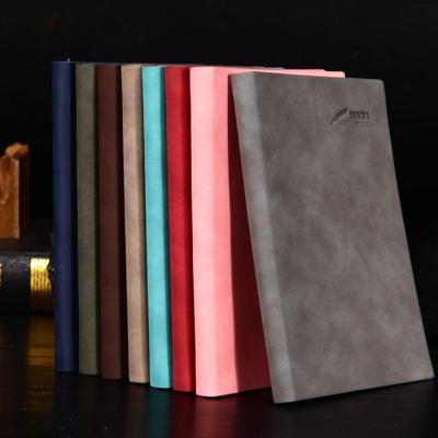 China Office Supplies Eco - Friendly PU Cover A5 Notebook Supplier Custom White Soft Leather Business Lined Journal Notebooks for sale