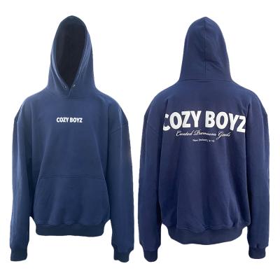 China Custom Anti-pilling Men's Cotton Breath Printing Hooded Sweatshirt Foam Printing Logo Hoodies Pullover Stringless Casual Blank for sale