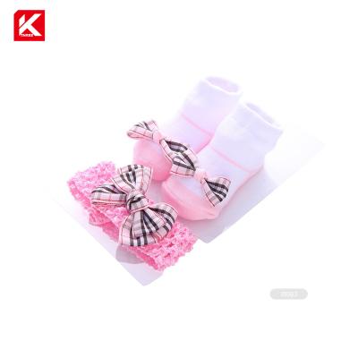 China KT3- I235 Antibacterial Baby Holiday Socks Sets Baby Socks Set Gift Baby Headband and Socks for sale