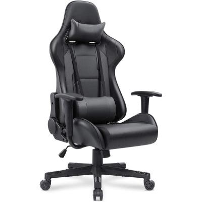 China Free Sample (Height)Adjustable PC Racing Reclining Leather Gaming Chair Led By Silla Cadeira Game Gamer Computer Dropshipping With Footstool for sale