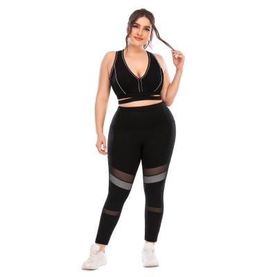 China High Quality Breathable Custom Made Polyester Yoga Clothing Suit Sport Wear Plus Size Yoga Suit Women Fitness Sports Suits Seamless Yoga Set for sale